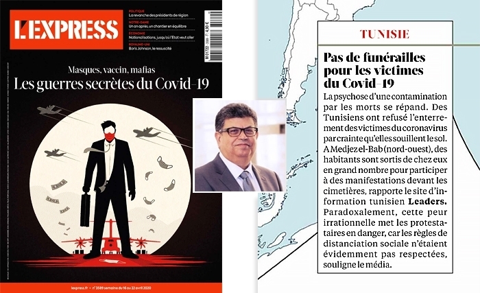 L’Express cite en référence l’article du Dr Zribi sur Leaders ''Mort et deuil au temps du Corona'' 