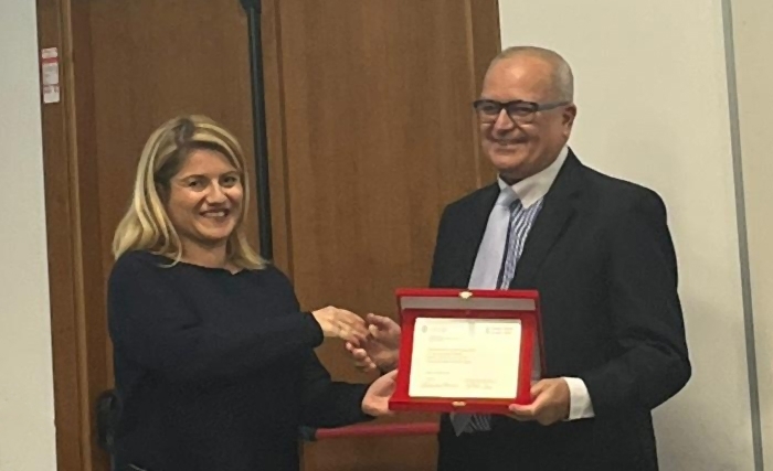 Remise du Prix des Droits humains de L'Université Sapienza de Rome au juge Rafaâ Ben Acour