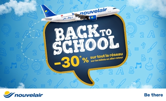 Promo «BACK TO SCHOOL» de nouvelair: bénéficiez de 30% de réduction sur tout le réseau