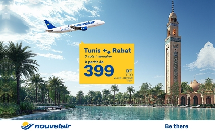 Tunis-Rabat avec Nouvelair, à partir de 399 DT