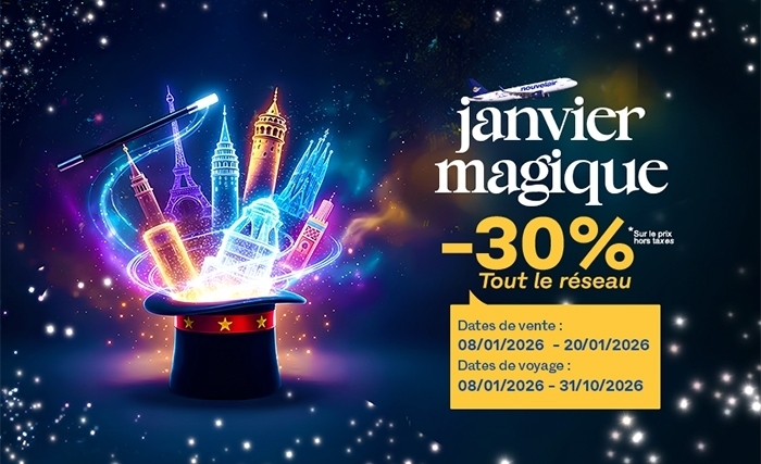 nouvelair lance sa promo «Janvier magique» avec 30 % de réduction sur l’ensemble de son réseau